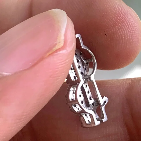 10k White Gold $ Sign Charm